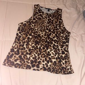 Express cheetah print tank xs